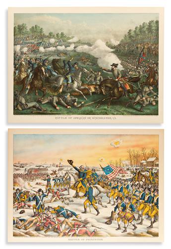 KURZ & ALLISON. Group of 4 chromolithographed American battle scenes.